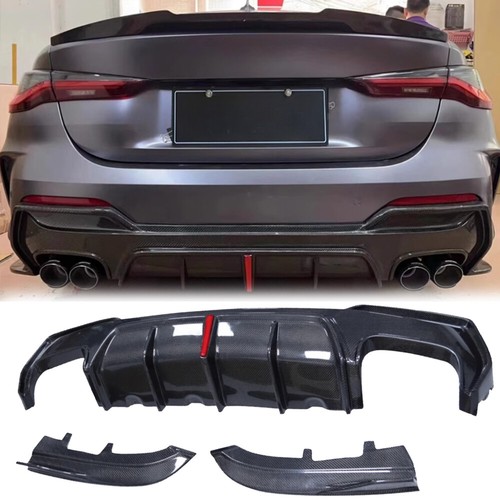Real Carbon Rear Diffuser Bumper Lip Spoiler For BMW 4 Series G22 G23 2021-24 - 第 1/9 張圖片