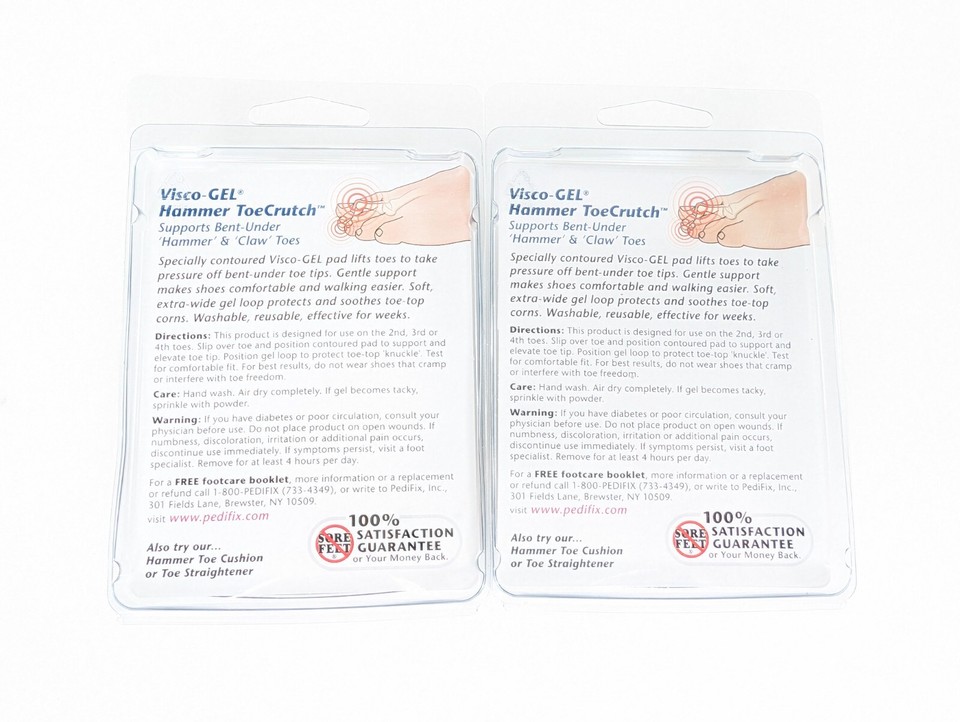 Pedifix Visco GEL Hammer Toe Crutch Large Lot of 2 (4 Total) eBay