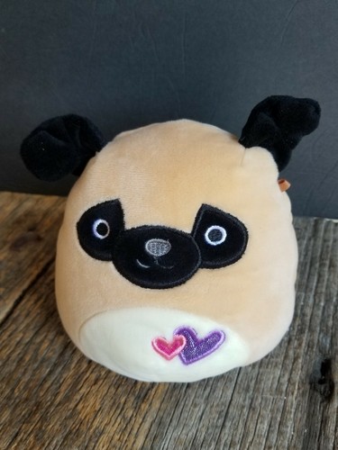 Squishmallow Pug Dog Pam With Hearts 