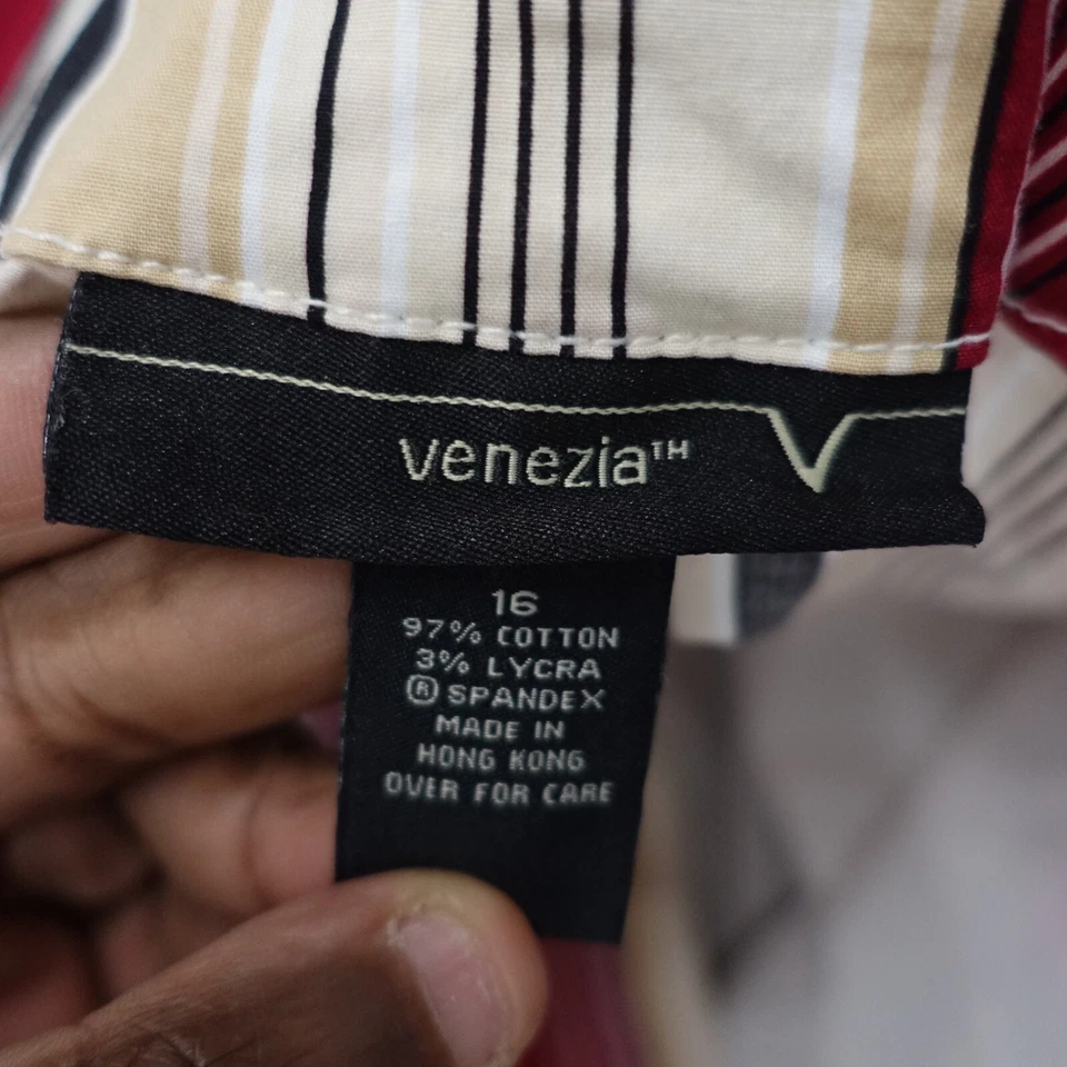 Pantalones Venezia Para Mujer 16 Multicolor Rayas Elástico Algodón Pierna Recta Bolsillos Foto 4 de 4