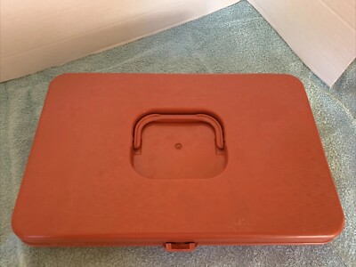 VTG Orange Wilson Wil-hold Thread Caddy Sewing Box Bobbin Spool Organizer Handle