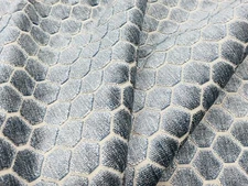 GP & J Baker Geometric Cut Velvet Fabric- Swanbourne / Blue 1.0 yd BF10879-660