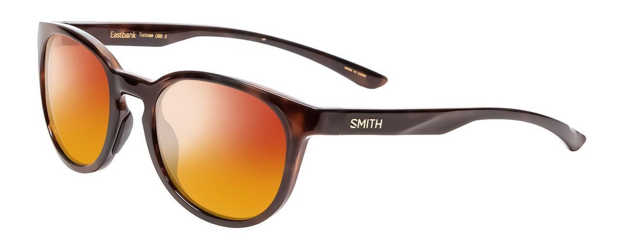 Smith Eastbank Unisex Round Polarized Sunglasses in Tortoise Gold