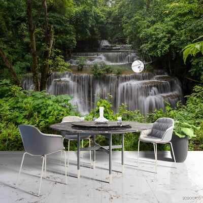 3D Forest Waterfall Wallpaper Wall Mural Removable Self-adhesive 15 ...