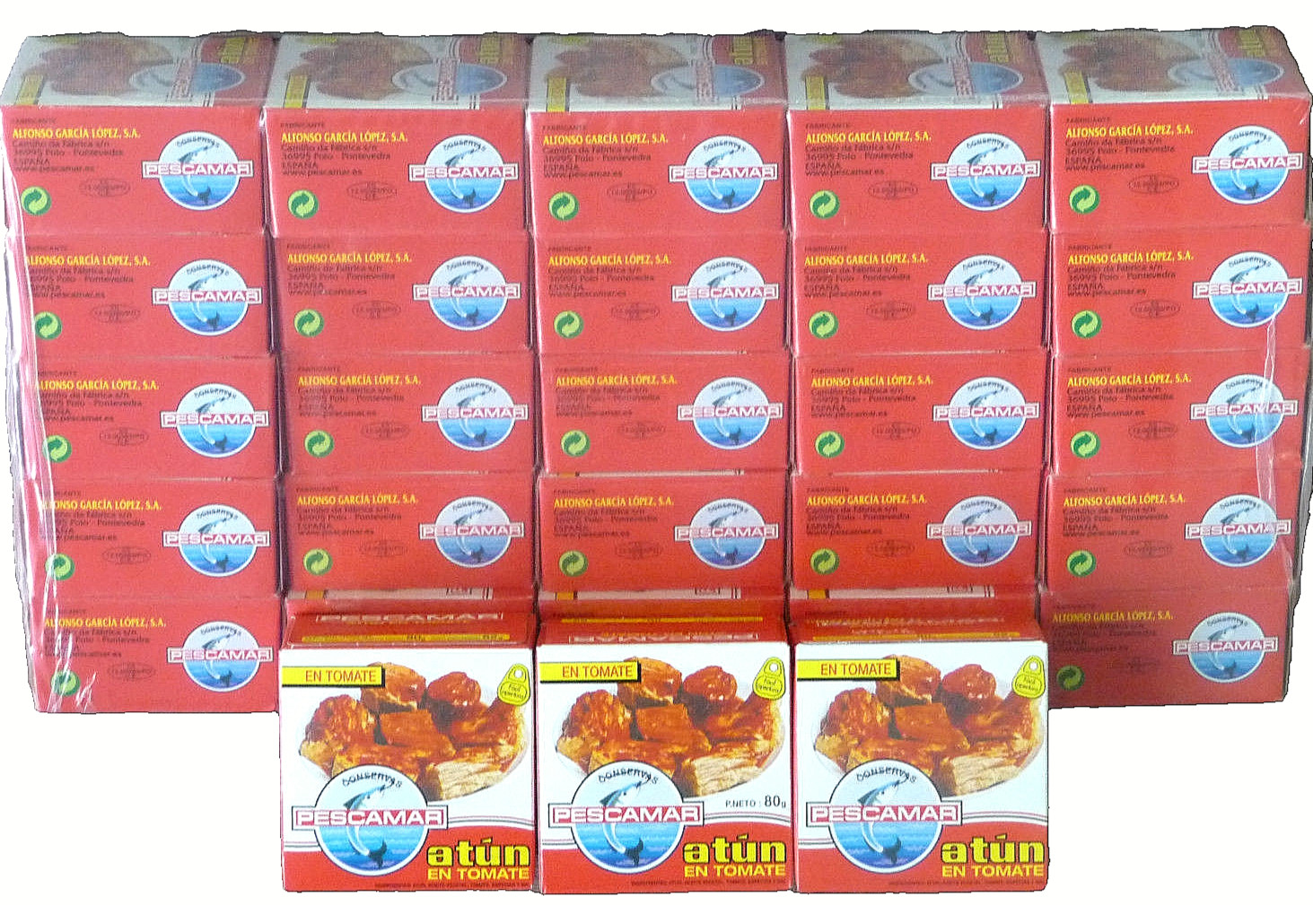 Atún En Salsa De Tomate - 25 x 80 g - Pescamar Atún Lata - De España