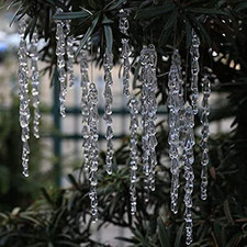 Christmas Tree Clear Icicle Ornaments Decoration Xmas Home Decor Set Of 25