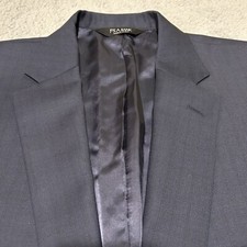 Jos A Bank Sport Coat Mens 42R Navy Blue Plaid Wool Blazer Suit Jacket 2 Button