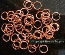 Dark Rose gold plated open jump rings 7mm dia. round wire 20 ga 50 pcs fpj086