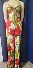 Tie Back Crochet Crop Cami Top Floral Shorts Set Size Small