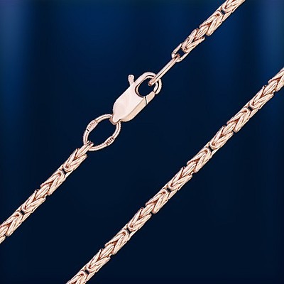 Halskette russisches Rose Gold 585 Königskette BYZANTIN Kette 2mm Punziert 