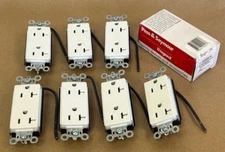 7 PCS PASS & SEYMOUR PT26362SC-W 20A 125V WHITE SPLIT CIRCUIT LEGRAND
