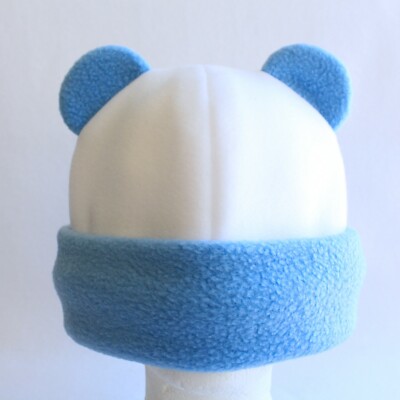 PANDA ear HAT beanie BABY BLUE & WHITE cosplay anime costume VALENTINES Easter