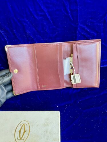 Vintage Wallet Cartier Rare Card Holder NOS Leather Pouch Wallet Case Holder Box - Picture 3 of 20