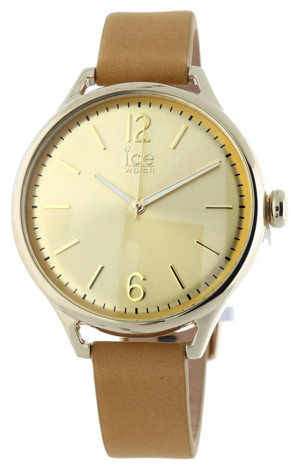 Ice-Watch - Ice Time Beige Gold - Beige Damenuhr mit Lederarmband - NEU