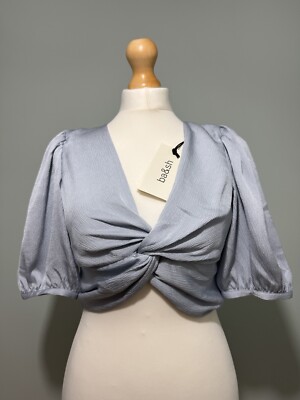 NEW ba&sh bash wanto WRAP-OVER TOP size M blue