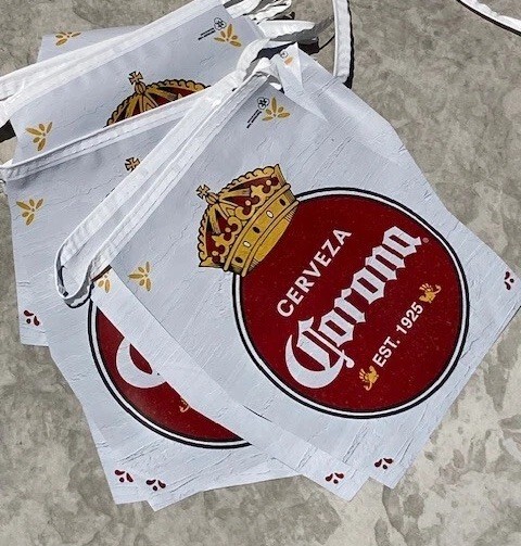 New 18' Corona Extra Fiesta Double sided Beer Vinyl String Banner