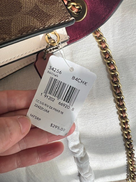 Coach Small Signature Parker 18 Shoulder Bag White Brown | eBay