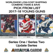 2017-18 Upper Deck Series ONE / TWO / UPDATE  Young Guns PICK FROM LIST