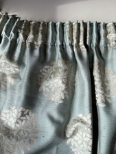 Montgomery Curtains Lined Duck Egg Blue and Pale Gold Fully Lined Pencil Pleat