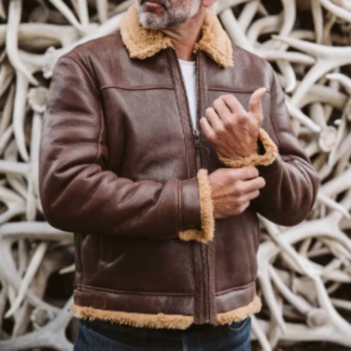 B-3 Jacket RAF US Navy Mens Bomber Flying Aviator Irvin Real Shearling Leather