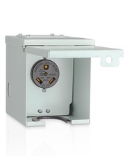 30 Amp RV Power Outlet Box, NEMA TT-30R Receptacle Outdoor Plug Panel, 125V W...