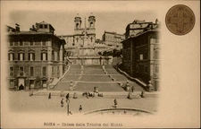 Chiesa della Trinita dei Monti Rome Italy vintage UDB postcard n916