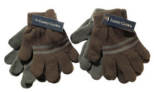 4 Pair Faded Glory Kids Stretch Knit Gloves One Size Fits Most Green  Brown