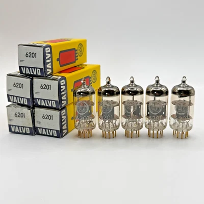 Valvo 6201 E81CC ECC81 12AT7 tubes, disc getter gold pin, NOS NIB, Hamburg - Image 1 of 4