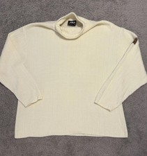 Vintage Southpole Sweater Mens Large Ivory Cable Knit Crew Neck Pullover Large