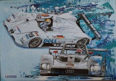 Limitierter Kunstdruck 24 Stunden Le Mans aus dem Jahre 1999