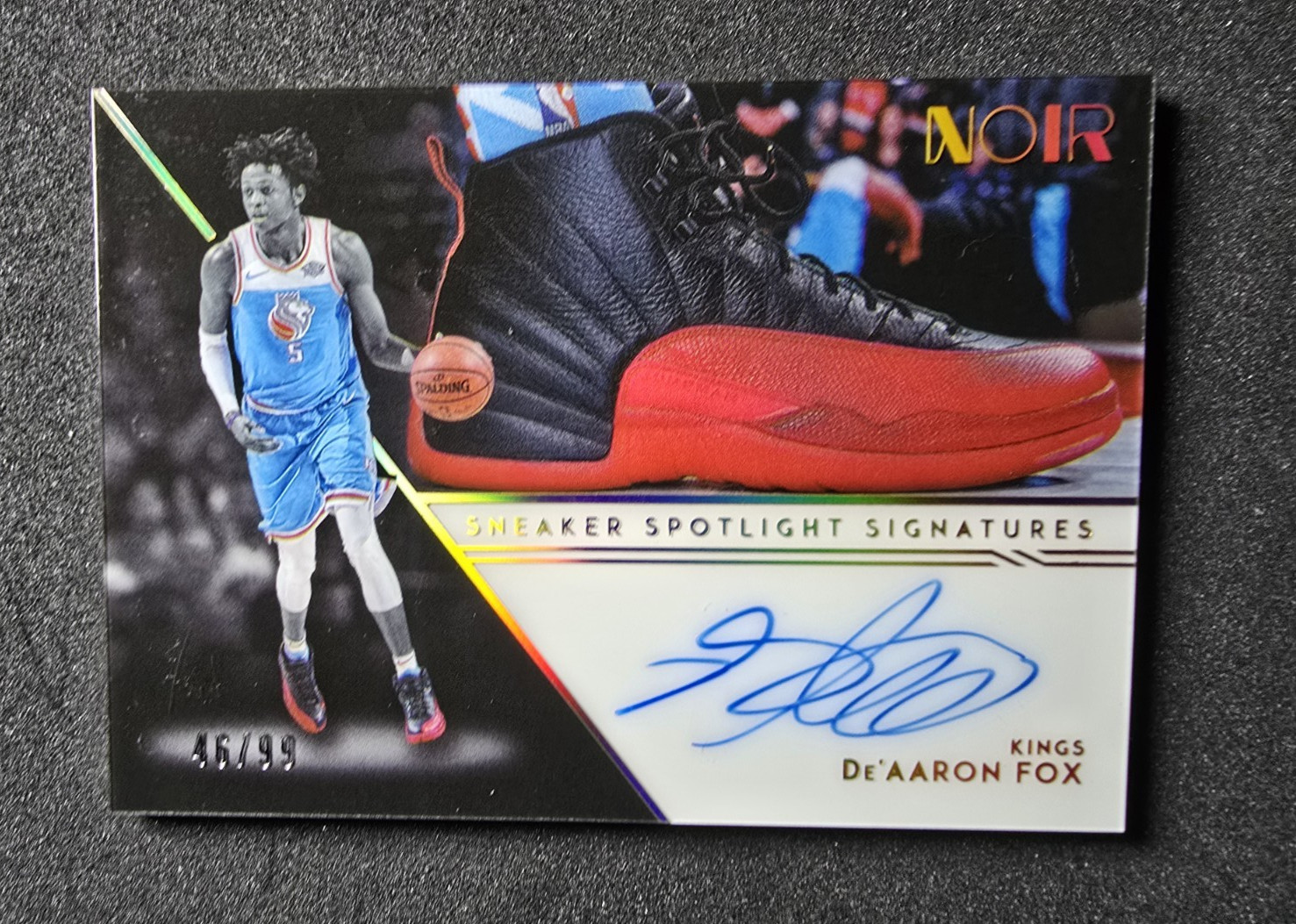 De'Aaron Fox 2020-21 Panini Noir Sneaker Spotlight Signatures /99 Auto Spurs 🔥