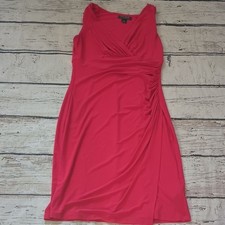 Lauren Ralph Lauren Red Crossover Ruched Sheath Dress 6