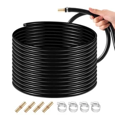 Self Sinking Aeration Hose with 4 Hose Clamps&Hose Menders for Home 100FT x 3/8"
