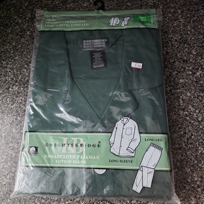 #ad #ad Vintage Knightsbridge Broadcloth Pajama Set Men#x27;s Small Green NOS Kmart $25.00