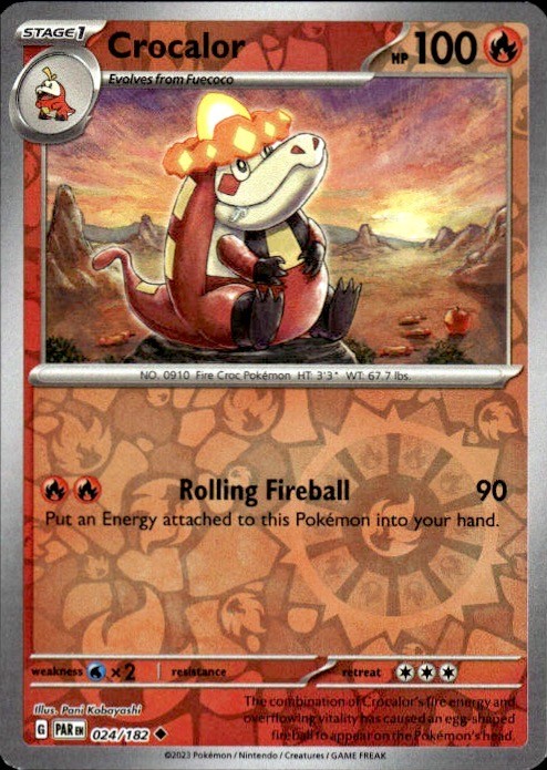 Crocalor Reverse Holo Uncommon SV04: Paradox Rift 024/182 NM | eBay