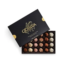 Godiva Signature Truffle Gift Box, Belgian Dark and Milk Chocolates with Gana...