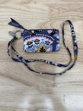 Vera Bradley Charmont Meadow Zip ID with Key Fob Change Purse Lanyard w Ring 66