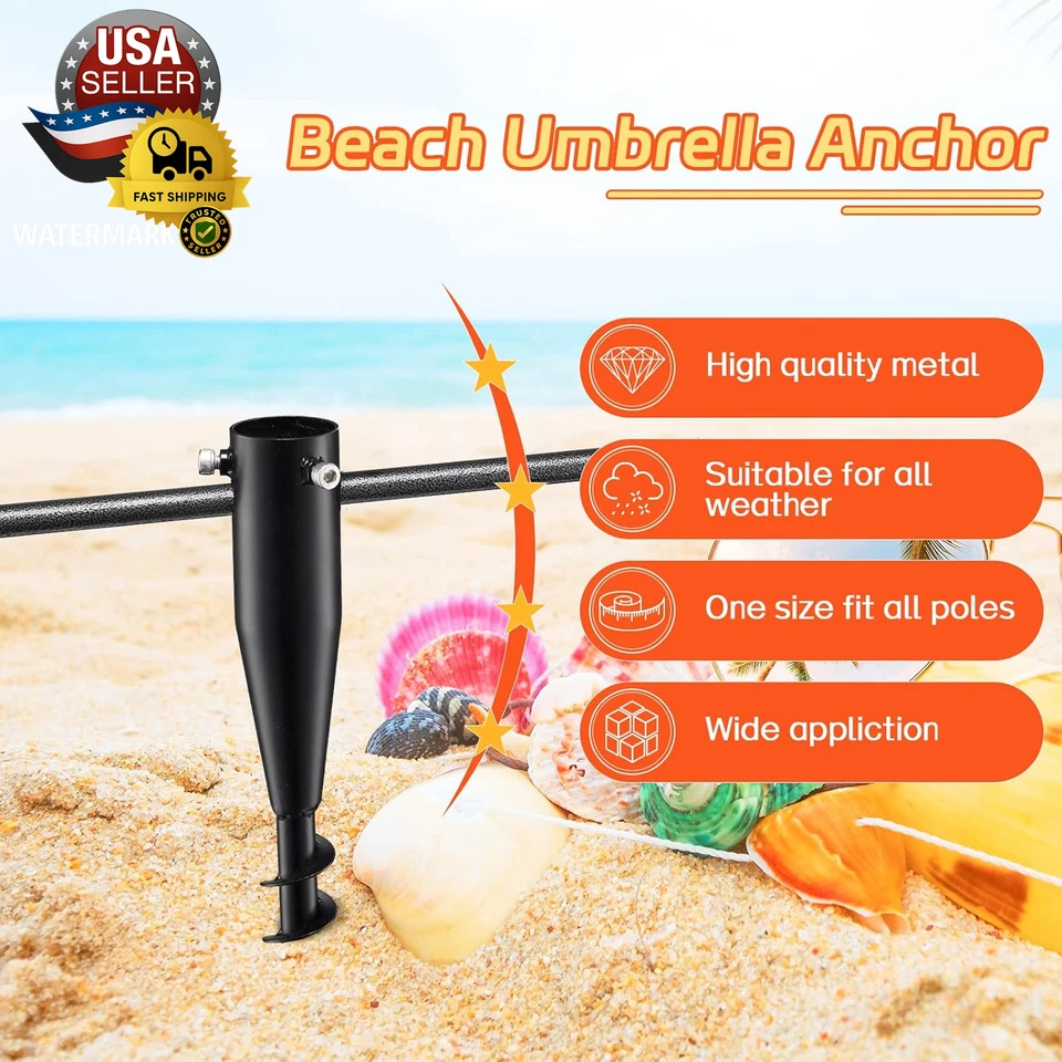 Пляжный зонт якорь для песка упаковка 2 шт. сверхпрочный зонт подставка уличное основание 17 Inc - Изображение 2 из 4