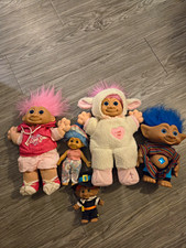 Vintage 90s Troll Doll Lot - Russ Berrie Ace Treasure Trolls - Plush Minis