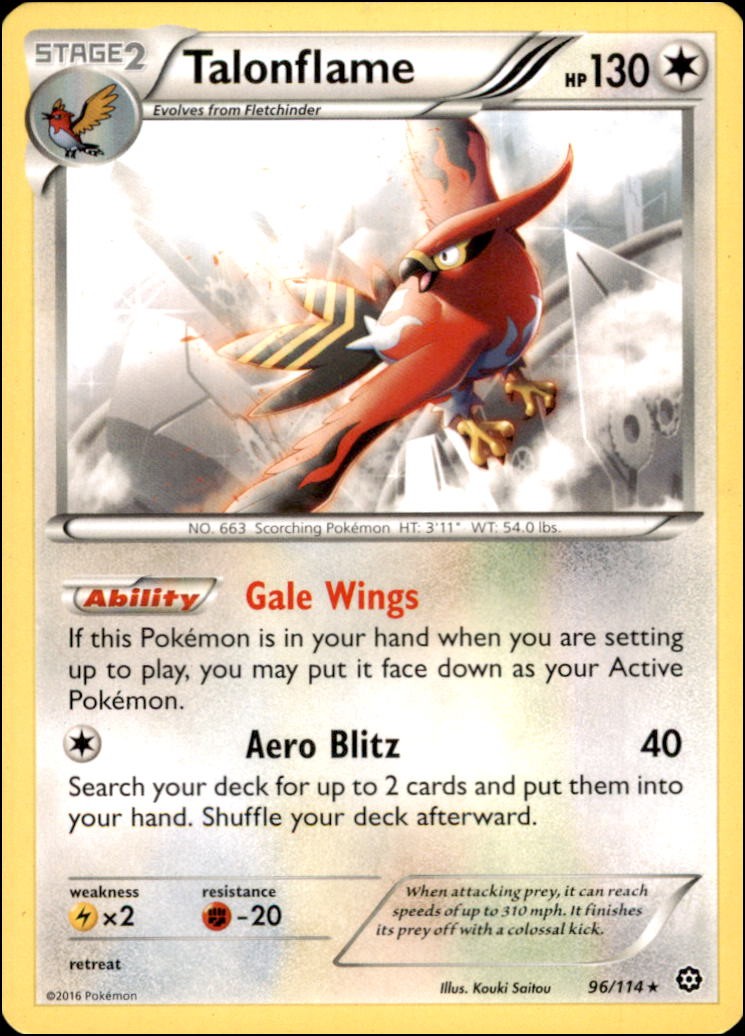 Pokemon - Talonflame #96/114 - XY - Steam Siege Rare