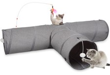 12" Large Cat Tunnel 3-Way T-Shape Oxford Fabric for Large Cat