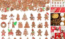  300 Pcs Christmas Charms for Jewelry Making Bulk Gingerbread Man Stylish Style