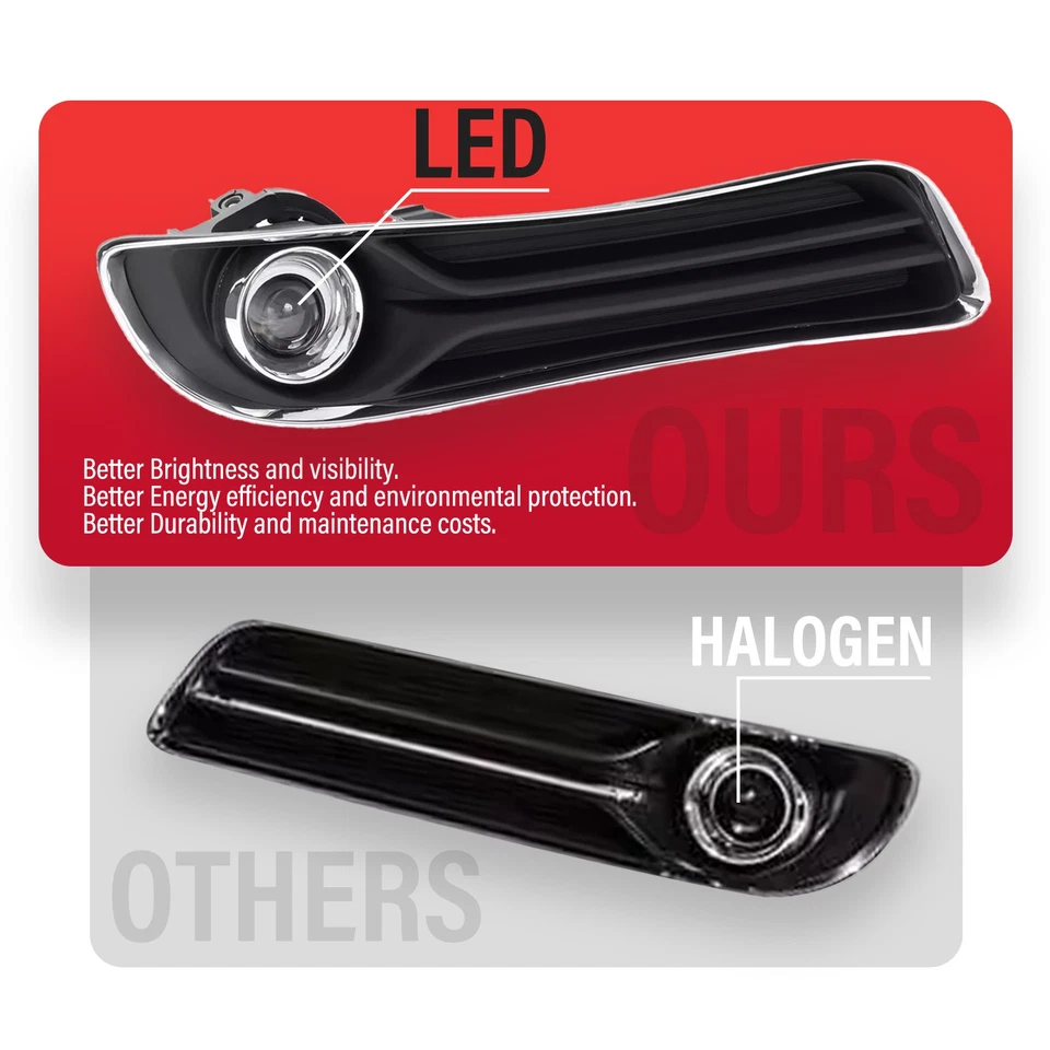 Luces antiniebla LED para parachoques proyector Chrysler 300 11-14 con bisel + interruptor Foto 2 de 4