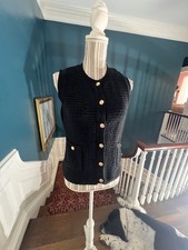 Small Black Knit Sweater Vest Sleeveless Black V411 Preppy