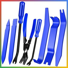 8 Pcs Auto Trim Removal Tool Car Clip Pry Kit Blue For Vehicles