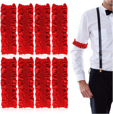 8pcs Sleeve Garters for Men, Red Arm Garters for Men, Great Gatsby Accessorie...