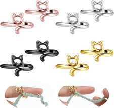 8 Pcs Crochet Rings for Tension, Adjustable Tension Ring,Crochet Ring with Cute