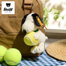 PEANUTS Snoopy Plush keychain Steiff Soft Keyring Snoopy Tennis 15cm / 5.9-in