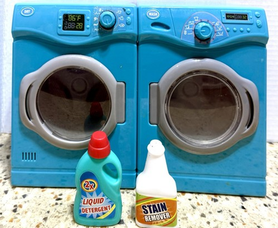 #ad 18” Doll Our Generation Blue Washer Dryer Set With Accessories Works Sounds $24.99