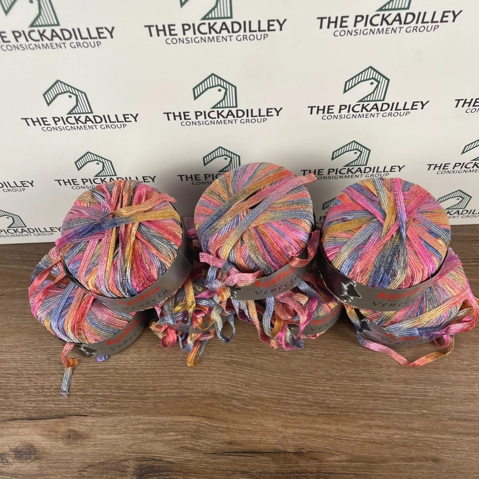 Пряжа Katia Venecia 6 мотков многоцветная мишура нить лента для рукоделия - Изображение 4 из 4